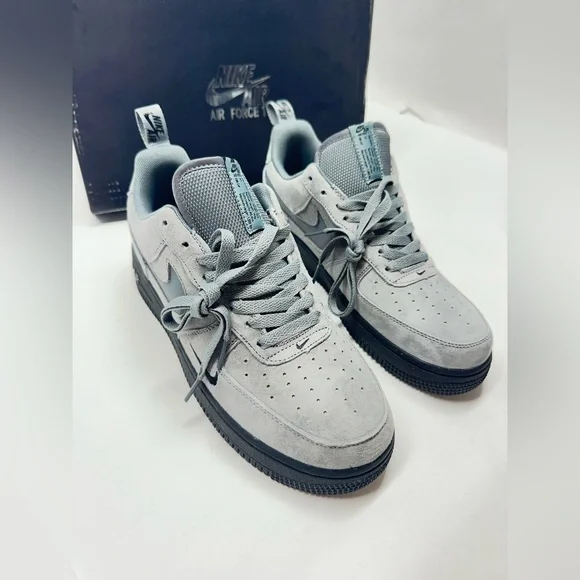 Nike Air Force 1 '07 LV8 Men's Limited Edition Sneakers Grey and Black - Picture 2 of 7